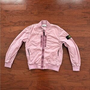 Stone Island Light Pink Jacket with Logo Patch